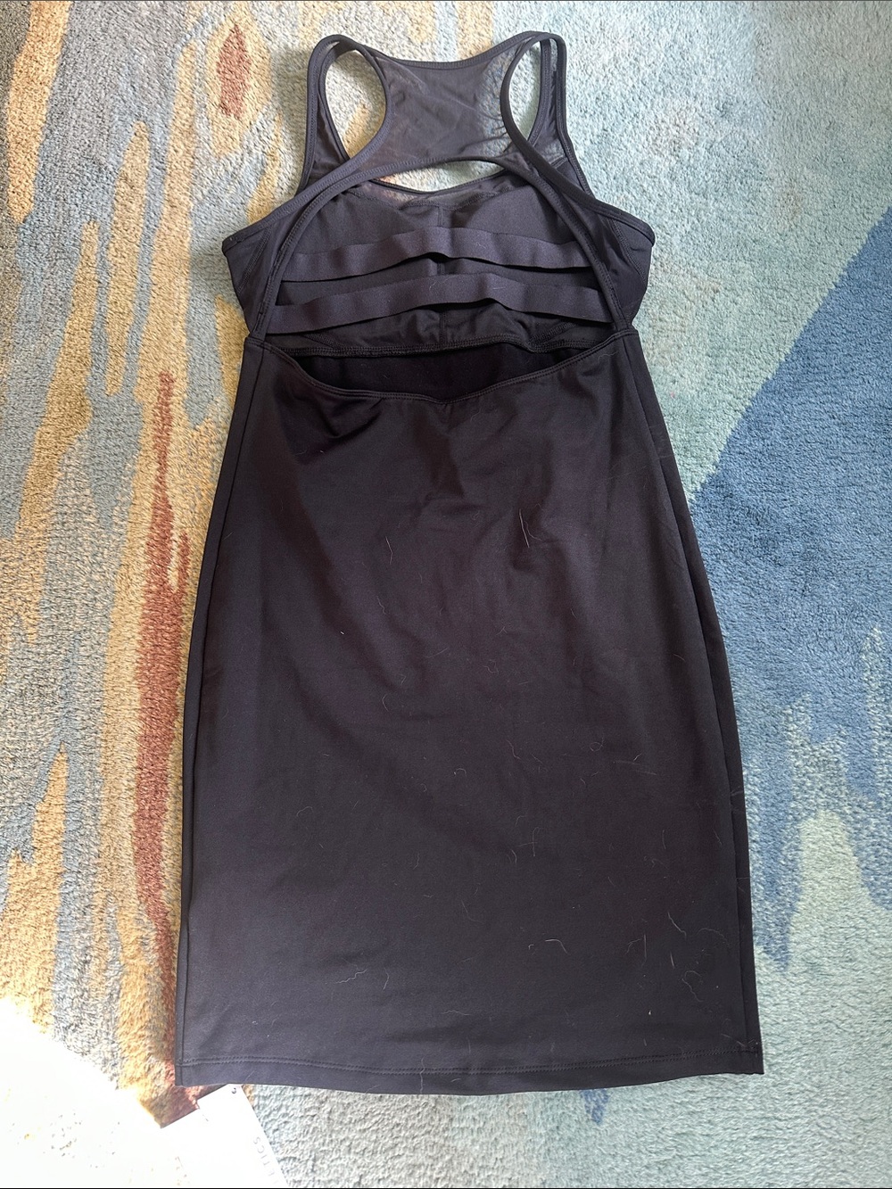 Fabletics Black Racerback Mesh-Panel Compression Dress - Picture 5 of 7